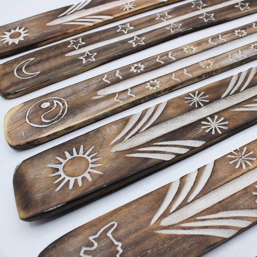 Suport bețișoare parfumate Clasic cu alb spălat