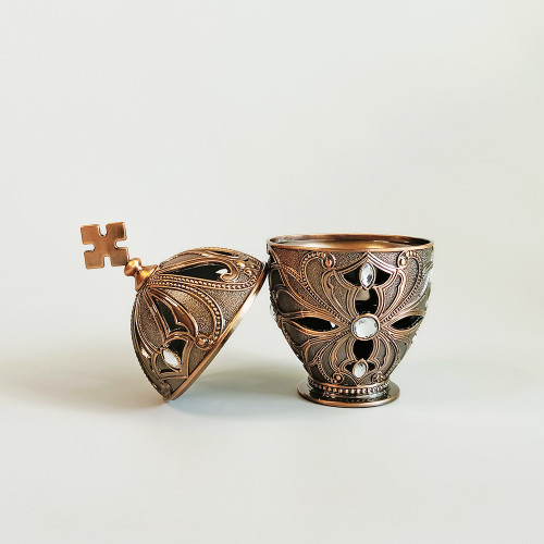 Vas ardere tămâie, rășină, conuri - cupru