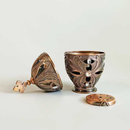 Vas ardere tămâie, rășină, conuri - cupru