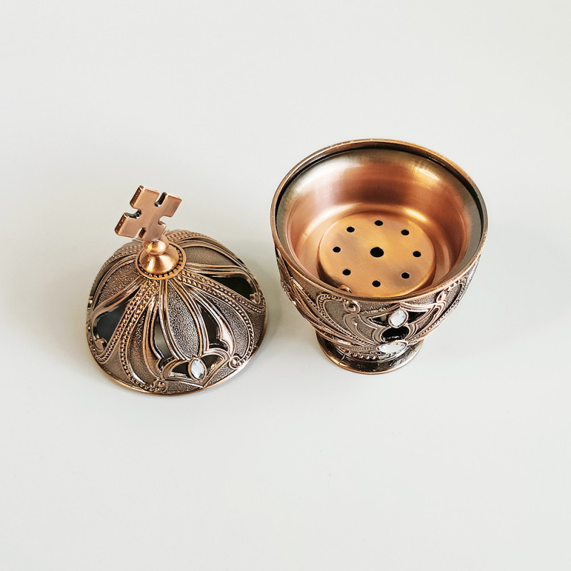 Vas ardere tămâie, rășină, conuri - cupru