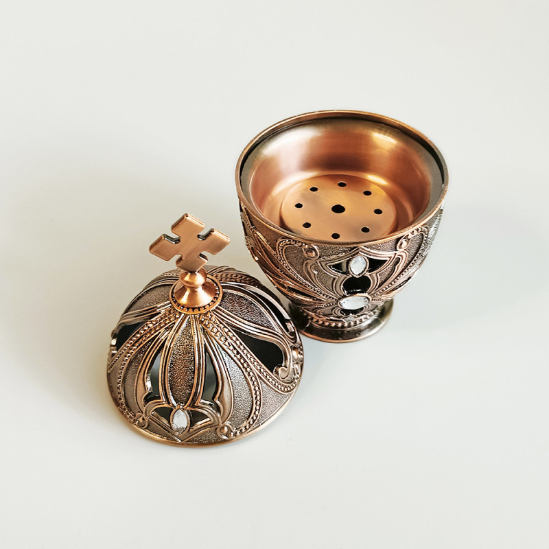 Vas ardere tămâie, rășină, conuri - cupru