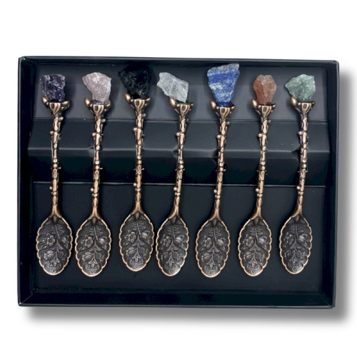 Set de 7 Linguri Magice din Bronz cu Pietre Prețioase