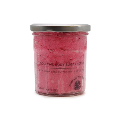 Scrub corp Parfumat cu Zahăr - Rom + Căpșuni